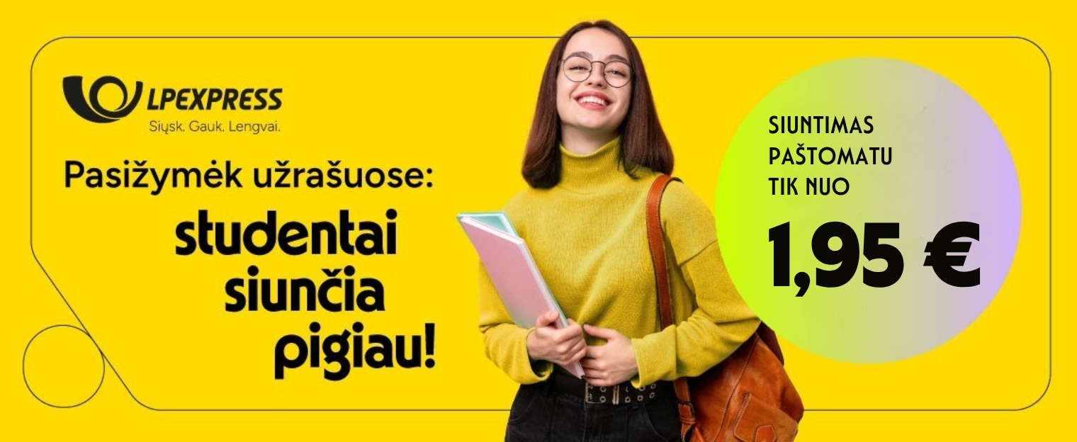 Studentai siunčia pigiau - siuntimas paštomatu tik nuo 1,95 Eur